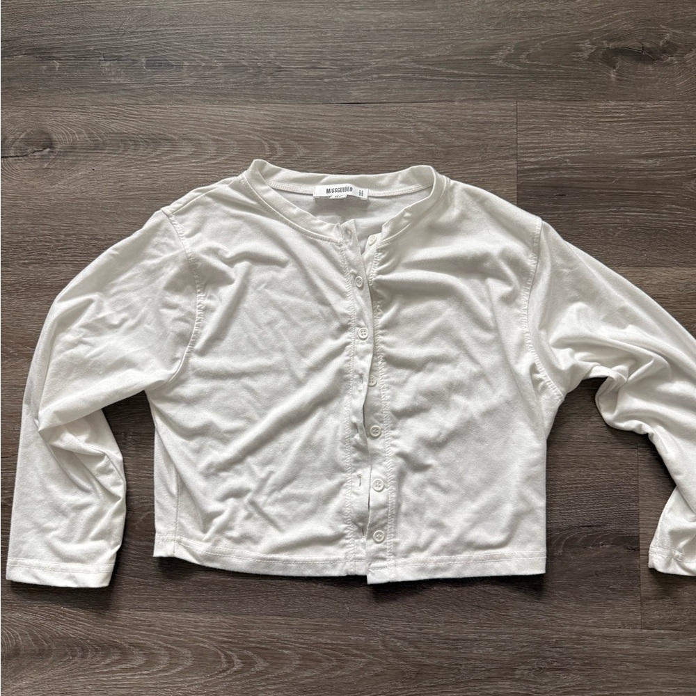 Missguided Cream Button-Up Top